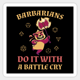 Kawaii Barbarians Do It With a Battle Cry, DnD Barbarian Class Magnet